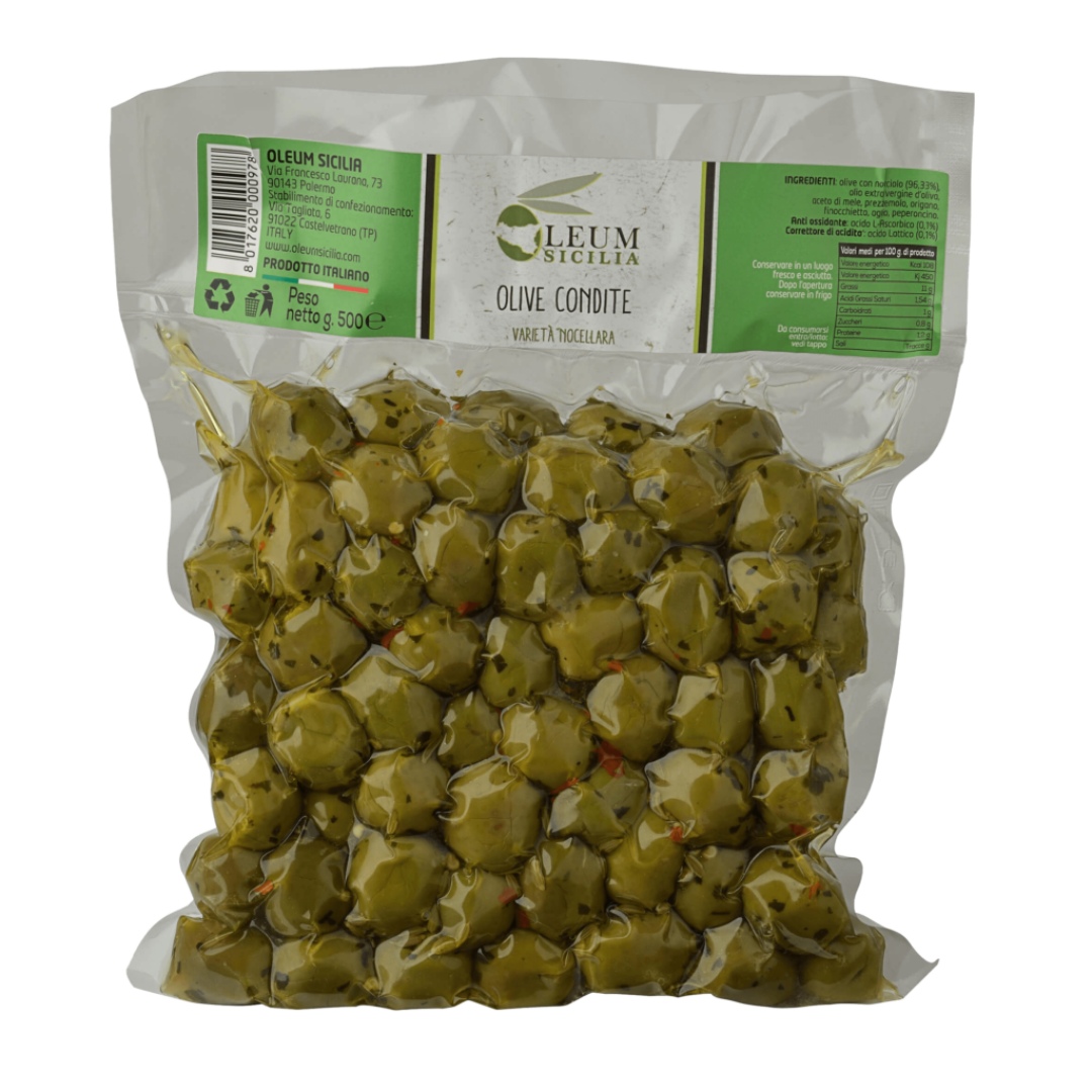 olive da tavola verdi condite